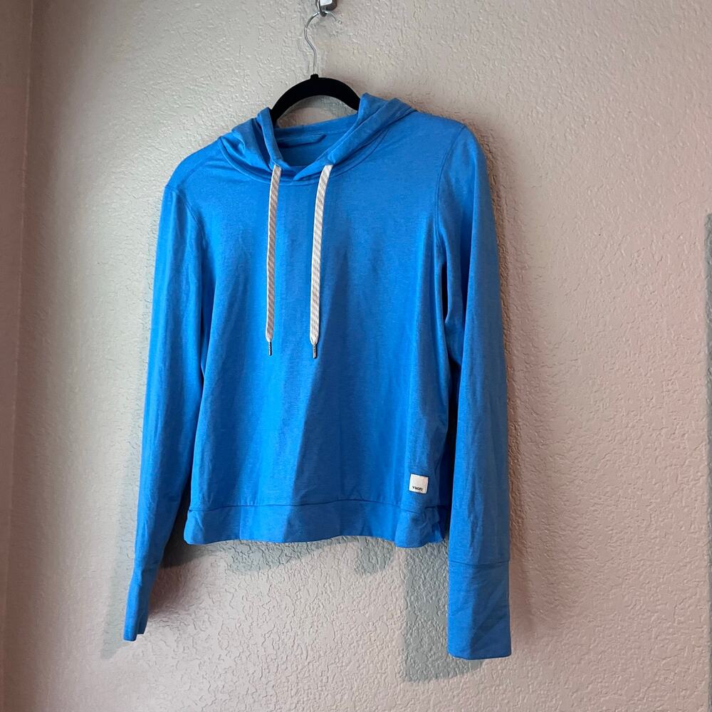Vuori Halo Essentials Hoodie Sweatshirt Long Sleeve Dreamknit Pullover Baltic S - Picture 2 of 8